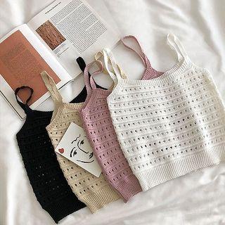 Plain Perforated Strap Top