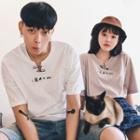 Couple Matching Short-sleeve Pin-accent T-shirt
