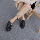 Backless Croc-grain Loafers