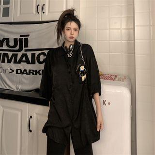 Bear Embroidered Pocket Shirt