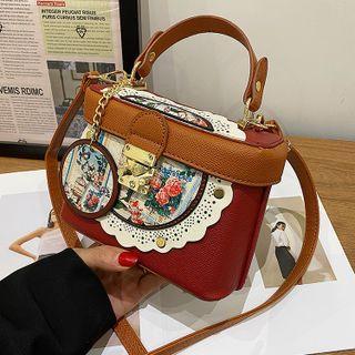 Lace Trim Crossbody Box Bag