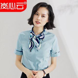 Short-sleeve Tie-neck Shirt / Pencil Skirt / Set