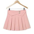 Pleated Mini A-line Skirt Pink - Xl