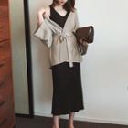 Sleeveless Rib-knit Midi Dress