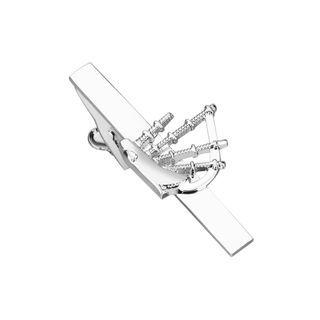 Fashion Elegant Bagpipe Musical Instrument Tie Clip Silver - One Size