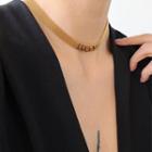 Alloy Lettering Choker Gold - One Size