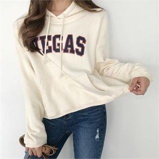 Kangaroo-pocket Letter-printed Hoodie