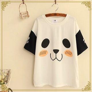 Panda Print Short Sleeve T-shirt