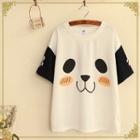Panda Print Short Sleeve T-shirt