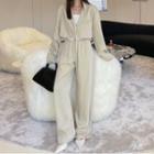 Set: Cropped Blazer + Wide Leg Dress Pants