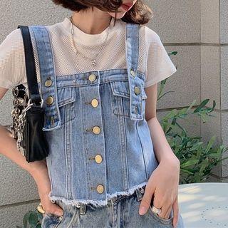 Denim Button-up Tank Top
