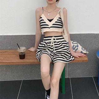Cropped Striped Camisole Top / Shorts / Set