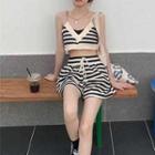 Cropped Striped Camisole Top / Shorts / Set