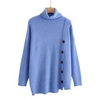 Asymmetrical Turtleneck Sweater