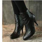 High-heel Quilted Short Boots
