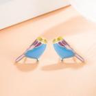 Bird Glaze Alloy Earring 1 Pair - Stud Earring - Blue - One Size