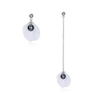 Sterling Silver Fashion Simple Scallop Pearl Tassel Earrings Silver - One Size