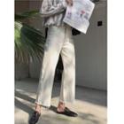 Cropped Wide-leg Frayed Jeans