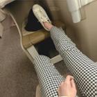 Slit Boot-cut Check / Dot Pants