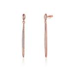 Simple Fashion Plated Rose Gold Geometric Lines Cubic Zircon Earrings Rose Gold - One Size