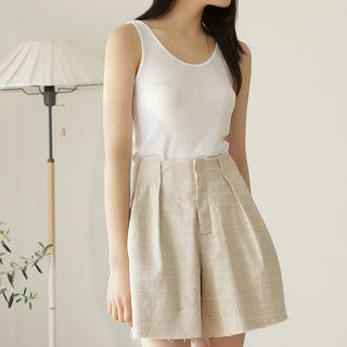 Pintuck-trim Shorts