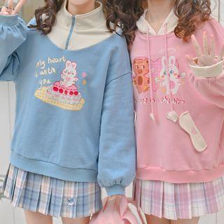 Print Hoodie / Half-zip Sweatshirt