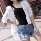Hooded Frill Trim Jacket