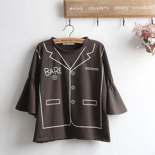 Printed Bell-sleeve T-shirt