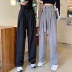 Sashed Wide Leg Dress Pants