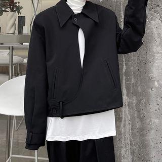 Asymmetrical Collared Button-up Jacket