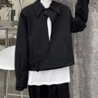 Asymmetrical Collared Button-up Jacket