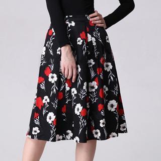 Floral Pleated Midi Skirt