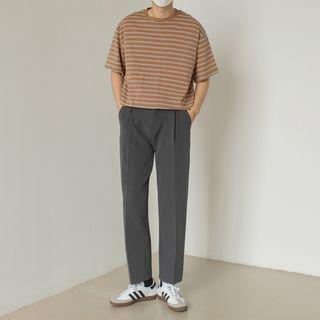 Striped Round-neck Short-sleevetee