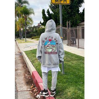 Drawcord Printed Hoodie
