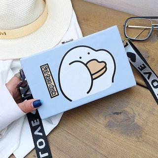 Faux Leather Crossbody Box Bag Light Blue - One Size