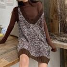 Long-sleeve Mock-neck Knit Top / Mini Vest Dress