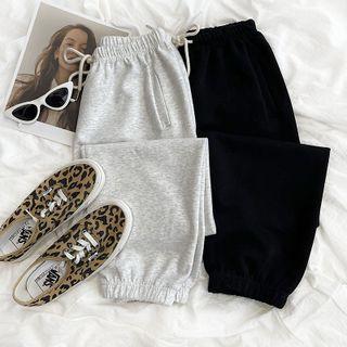High-waist Plain Harem Sweatpants