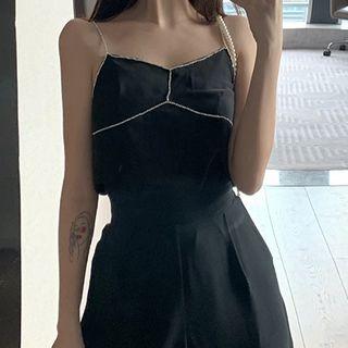 Contrast Trim Camisole Top / Wide Leg Pants