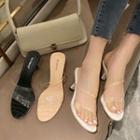 Transparent Strap High-heel Slide Sandals
