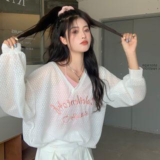 Long-sleeve Lettering T-shirt / Skirt
