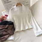 Ruched Long-sleeve Shirt