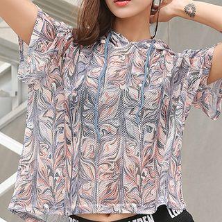 Print Short-sleeve Hooded Quick Dry T-shirt