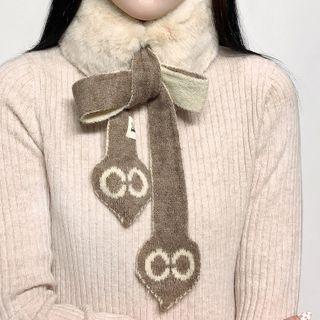 Knit Bow Chenille Scarf