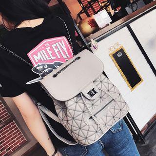 Faux Leather Chain Strap Two-way Backpack
