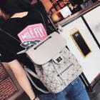 Faux Leather Chain Strap Two-way Backpack