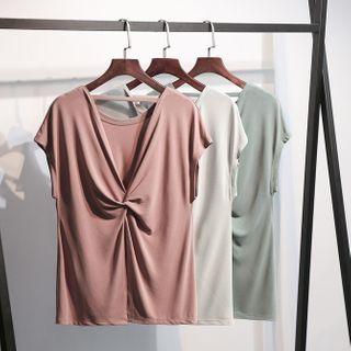 Short-sleeve Twist-front Sports T-shirt