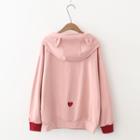 Color-block Loose-fit Hooded Pullover