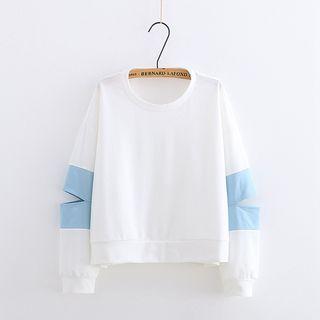 Cut Out Color Block Sweatshirt