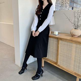 Flared Long Shirtwaist Dress
