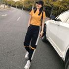 Short-sleeve T-shirt / Color Block Sweatpants / Set